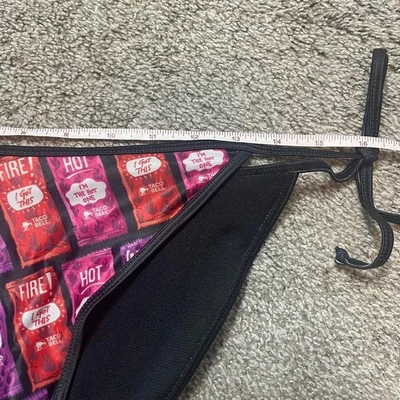 Taco Bell mild/fire/ hot sauce bikini bottoms with adjustable waist ties - Picture 5 of 7